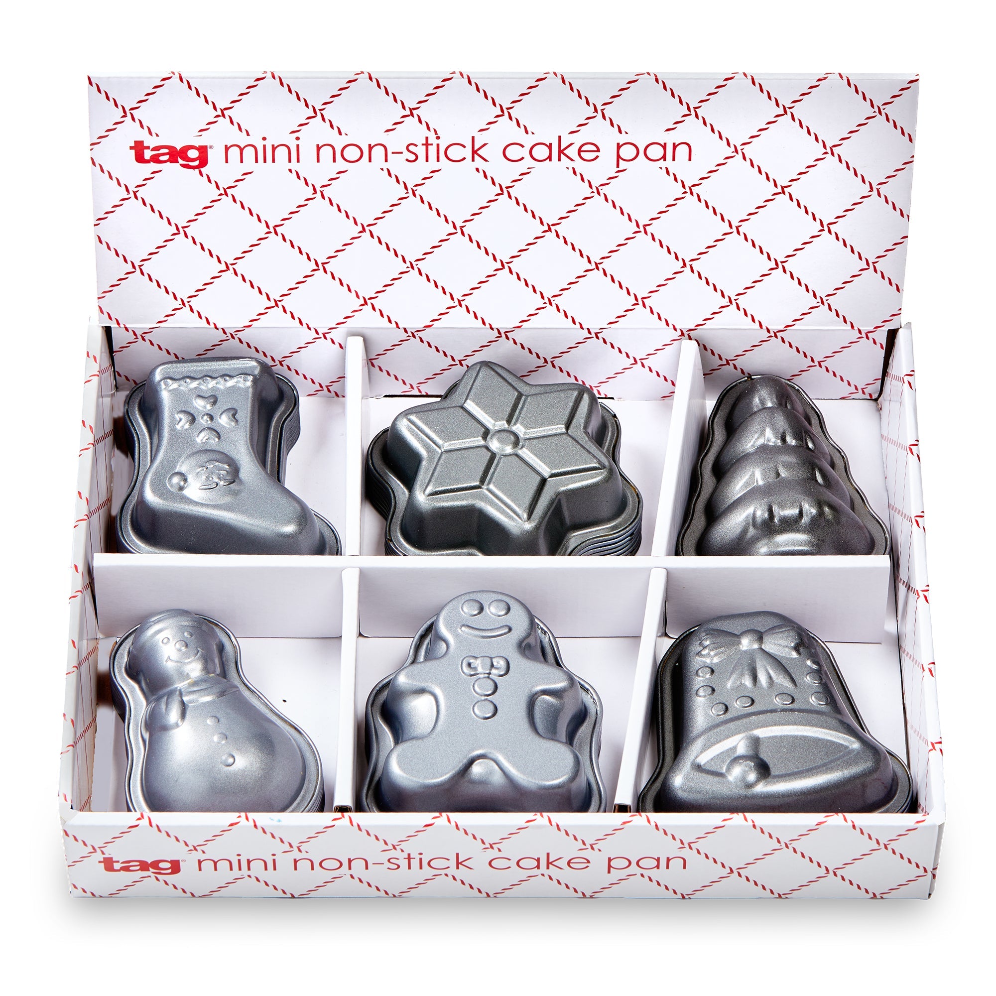 Mini Xmas Nonstk Cake Pans Asmt/48 & Cdu