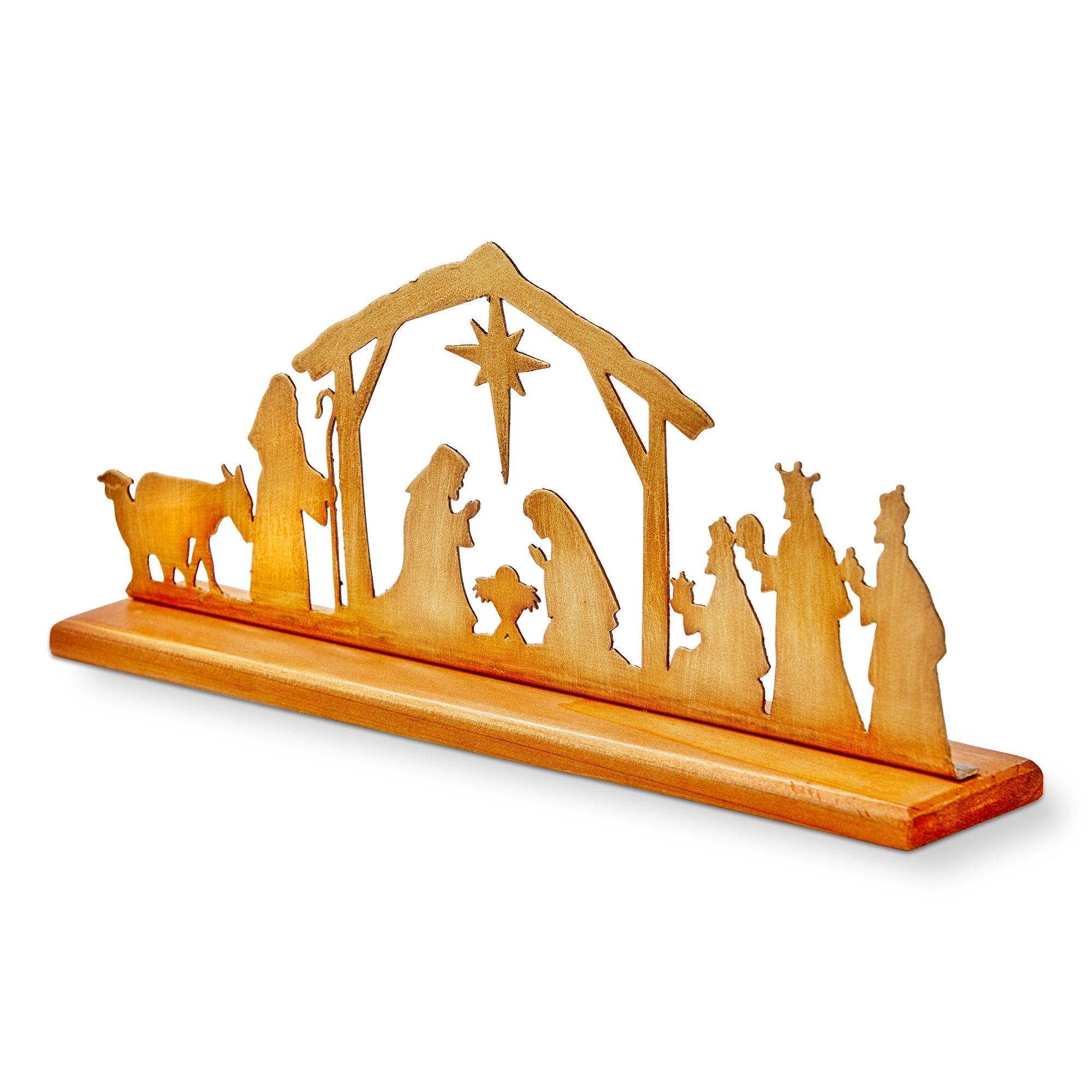 Wood And Metal Nativity Scene Decor