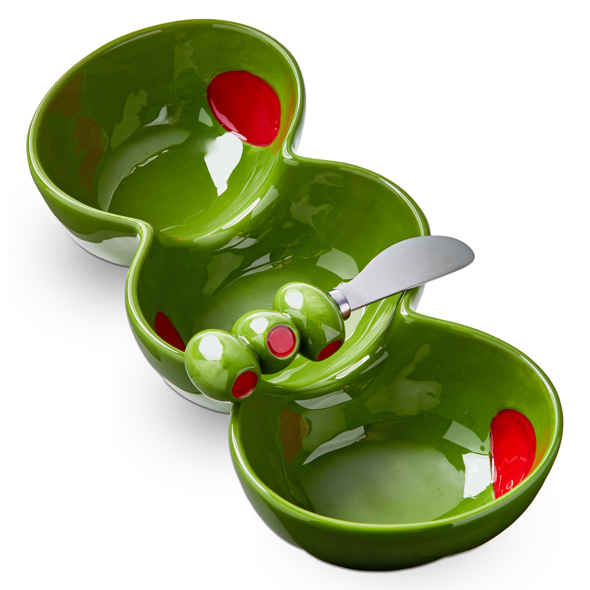 Olive 3-Part Server & Spreader Set of 2