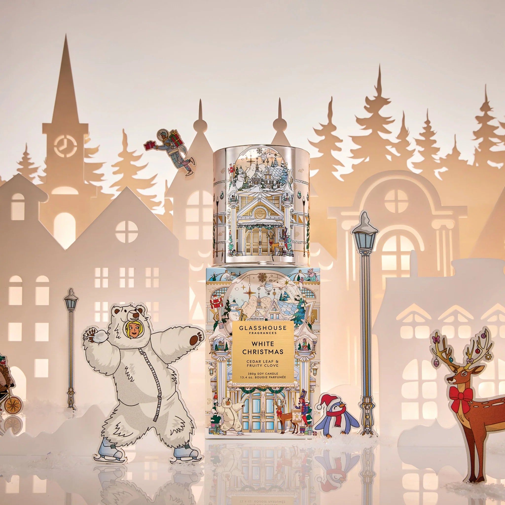 GLASSHOUSE White Christmas 13.4 oz. Triple Scented Candle
