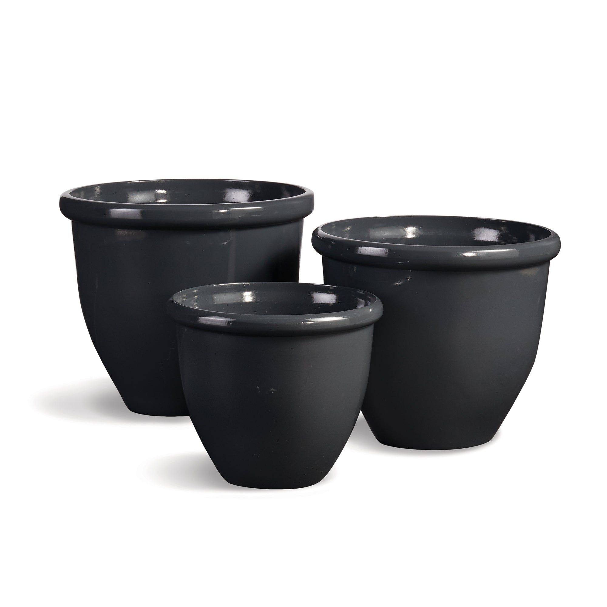 GLAZELITE GARDEN POTS, SET OF 3