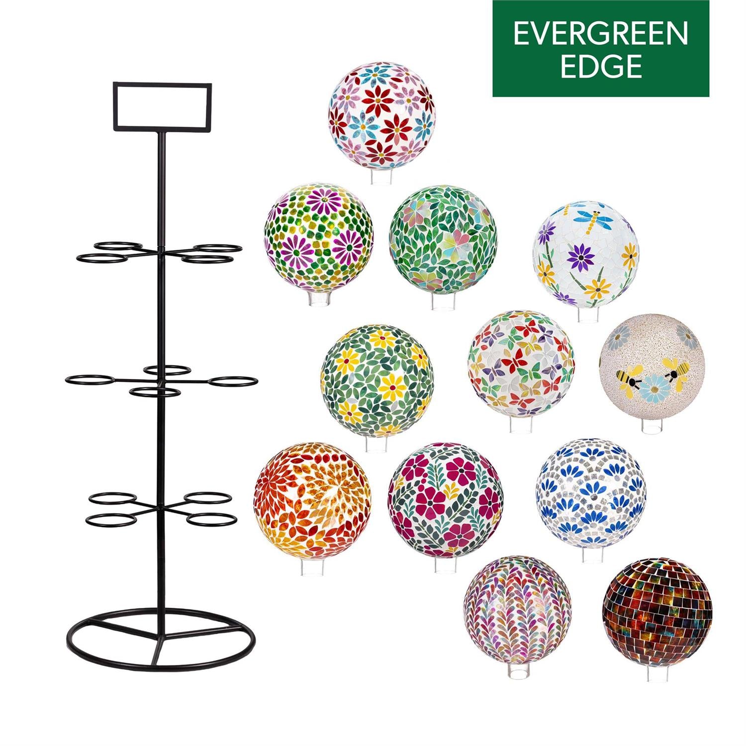 10" Mosaic Glass Gazing Balls by Evergreen