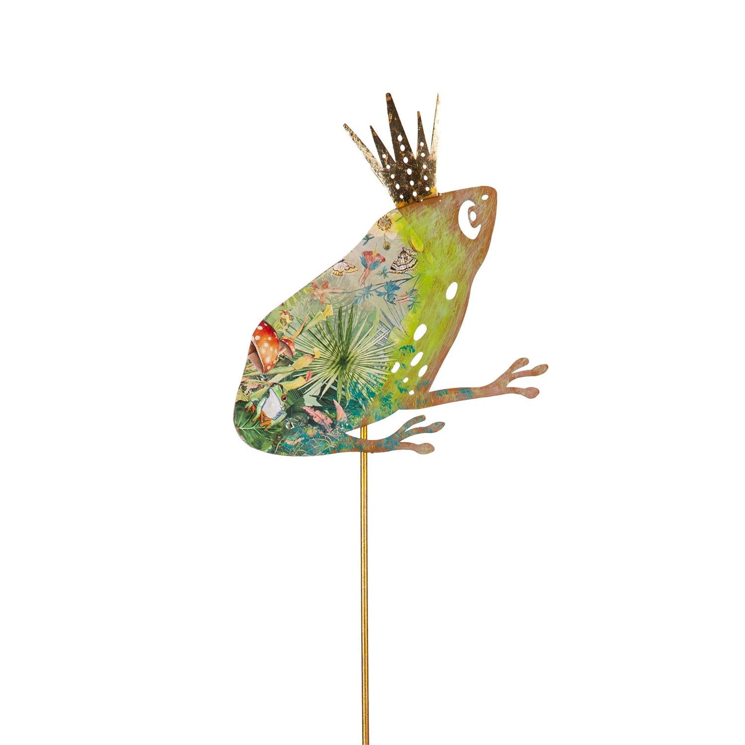 Metal Garden Stake, Royal Frog