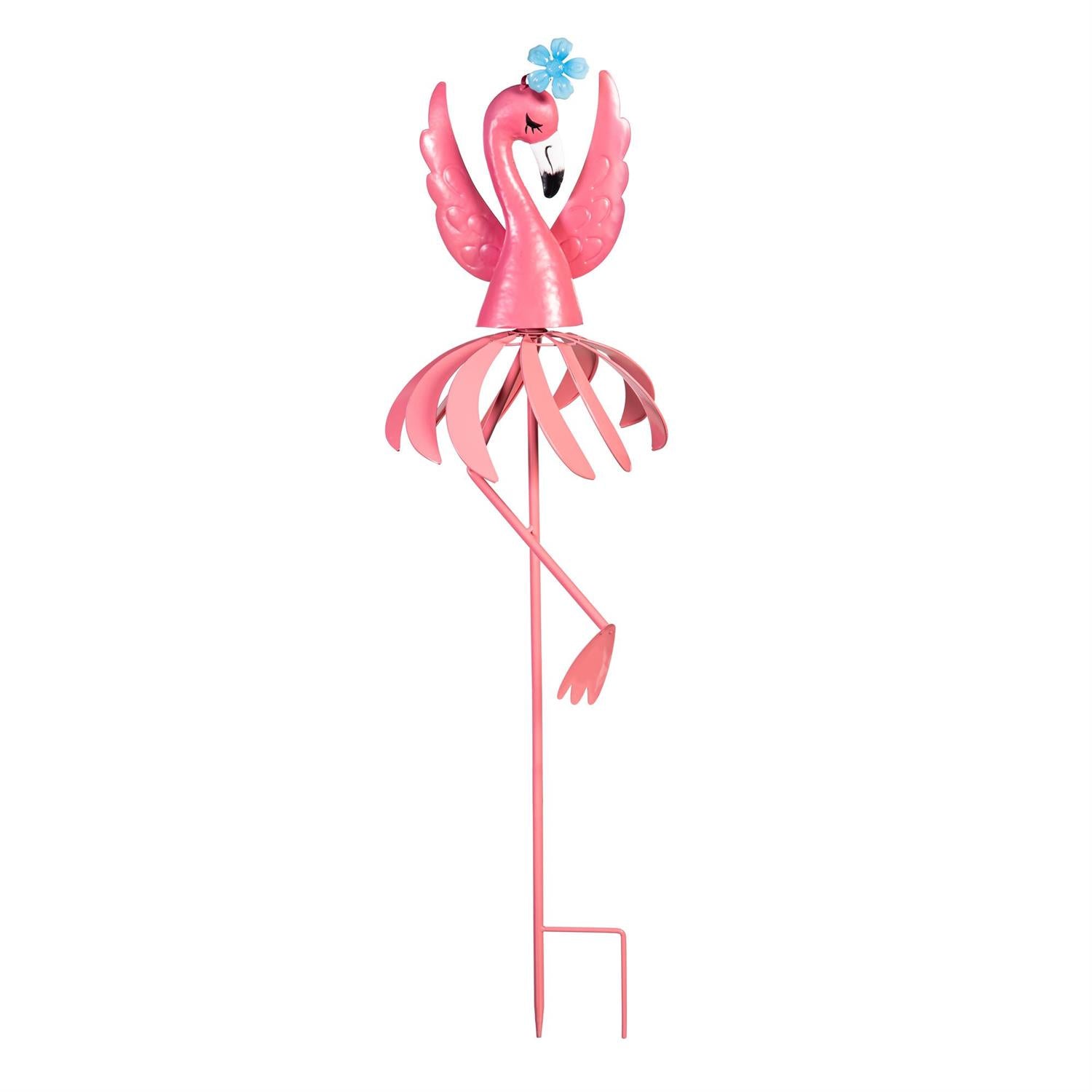 Palm Beach Metal Flamingo Wind Spinner by Evergreen - view 2