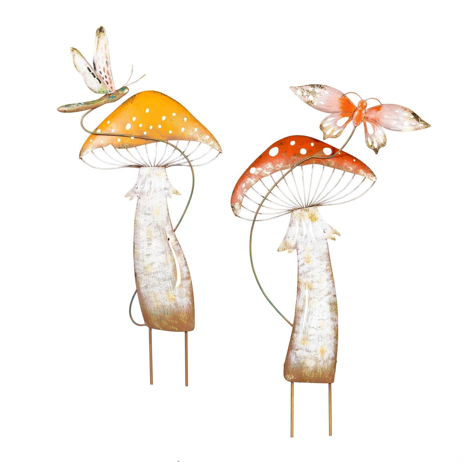 Mushroom Metal Garden Stake