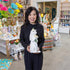 Blossom Bunny Resin Statue, 14.5"H
