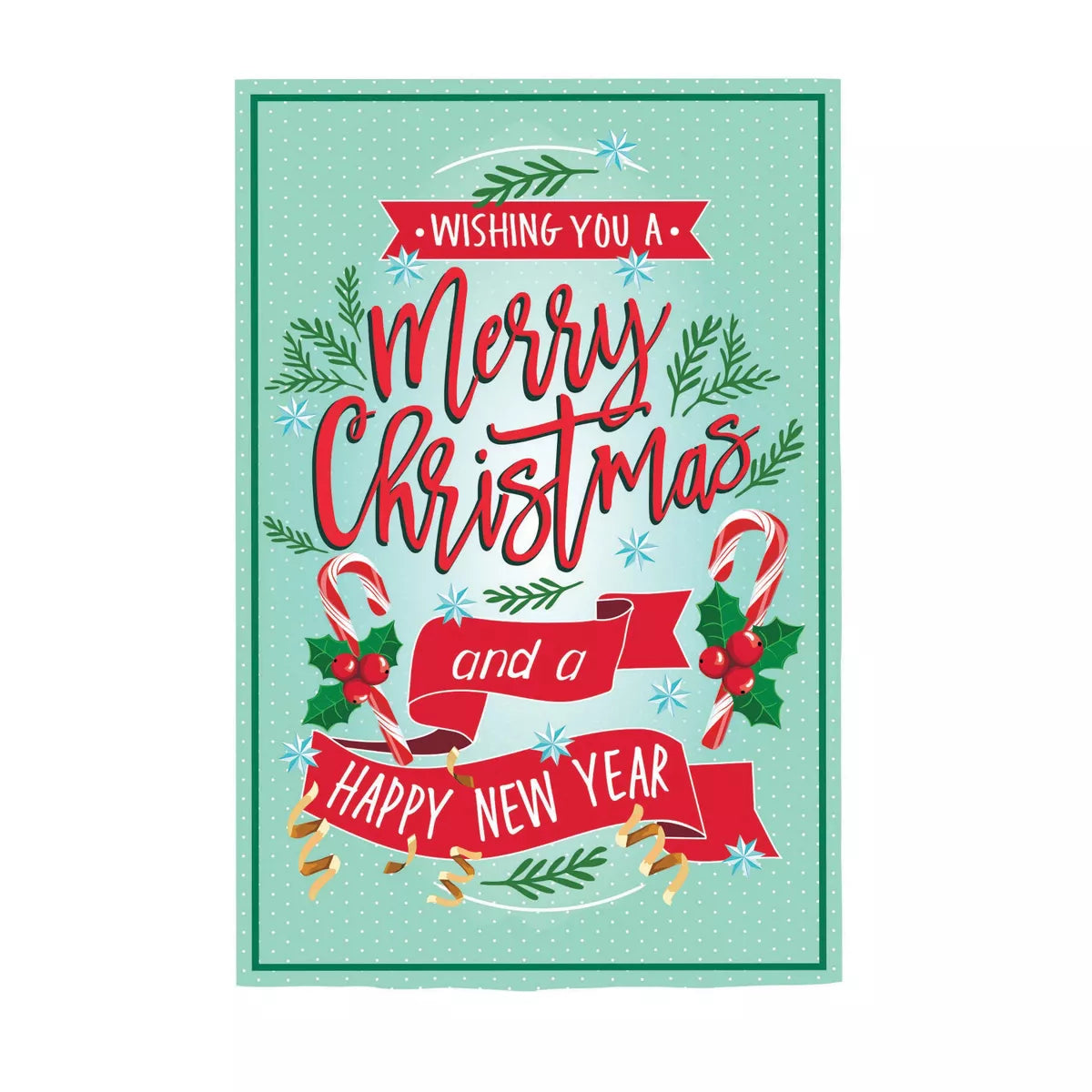 Merry Christmas and a Happy New Year Applique Garden Flag - A. Dodson's