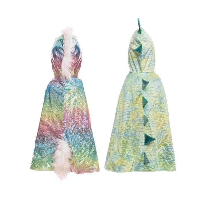 Rainbow Reversible Unicorn Dragon Cape