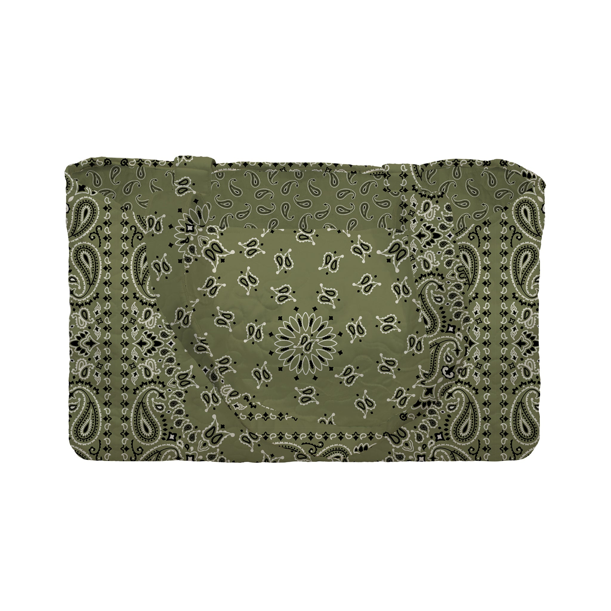 Ida Mae Homestead Bandana Olive Quilted Tote Bag