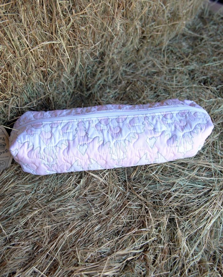 Firebird White on PinkHot Tool Bag Quilted By Ida Mae