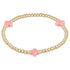 egirl signature cross gold pattern 3mm bead bracelet - pink by enewton