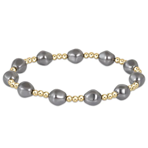 enewton extends admire gold 3mm bead bracelet - dark grey pearl by enewton