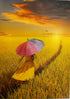 RAINBOW UMBRELLA MEADOW CARD - A. Dodson's