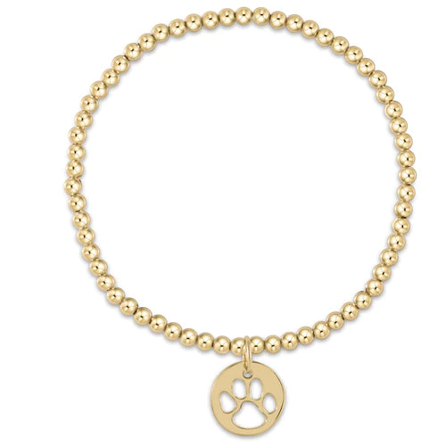 classic gold 3mm bead bracelet - paw print by enewton