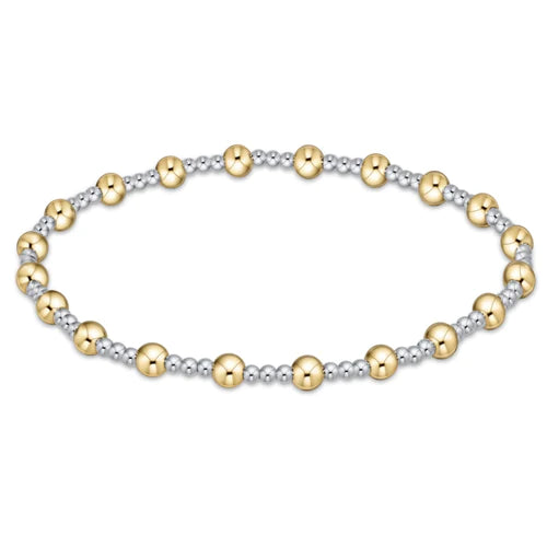 Classic Sincerity Pattern 4mm Bead Bracelet - Mixed Metal by enewton
