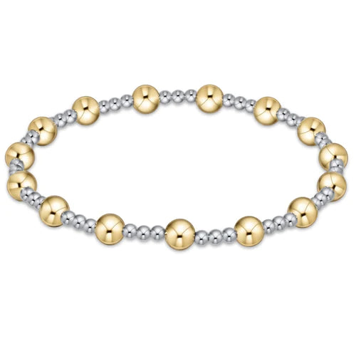 Classic Sincerity Pattern 5mm Bead Bracelet - Mixed Metal by enewton