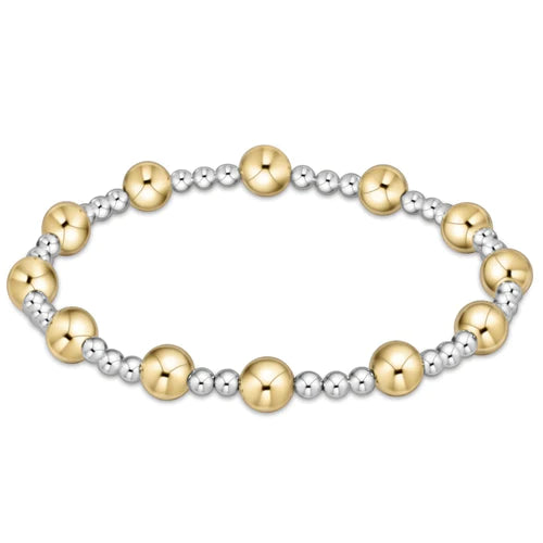 Classic Sincerity Pattern 6mm Bead Bracelet - Mixed Metal by enewton