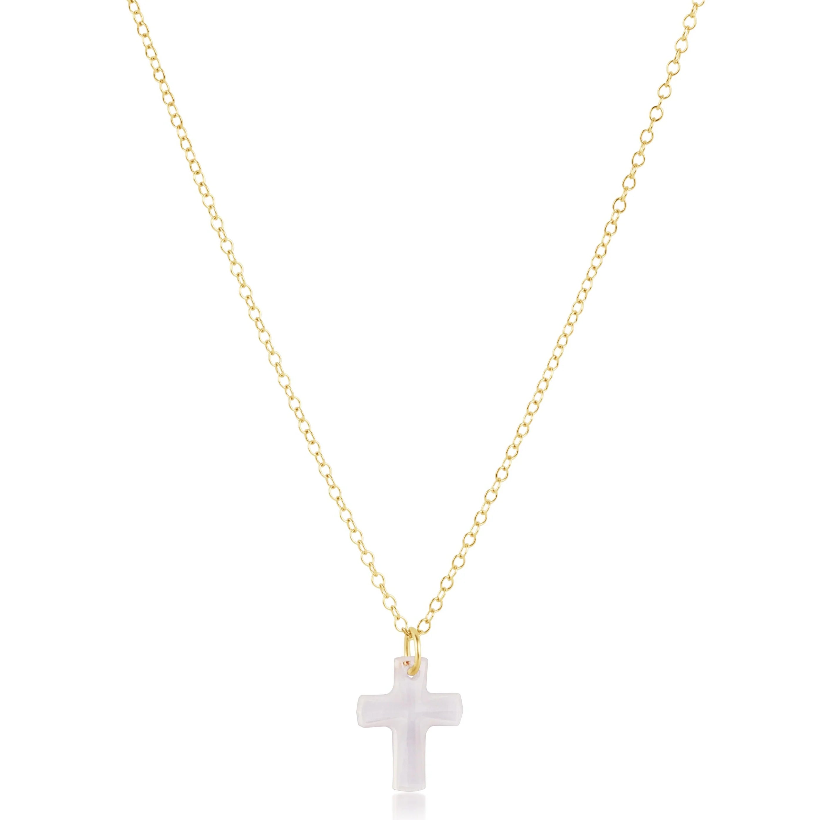 16" necklace gold - blessed crystal charm