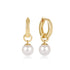 huggie gold 0.5" hoop - classic pearl 8mm charm by enewton