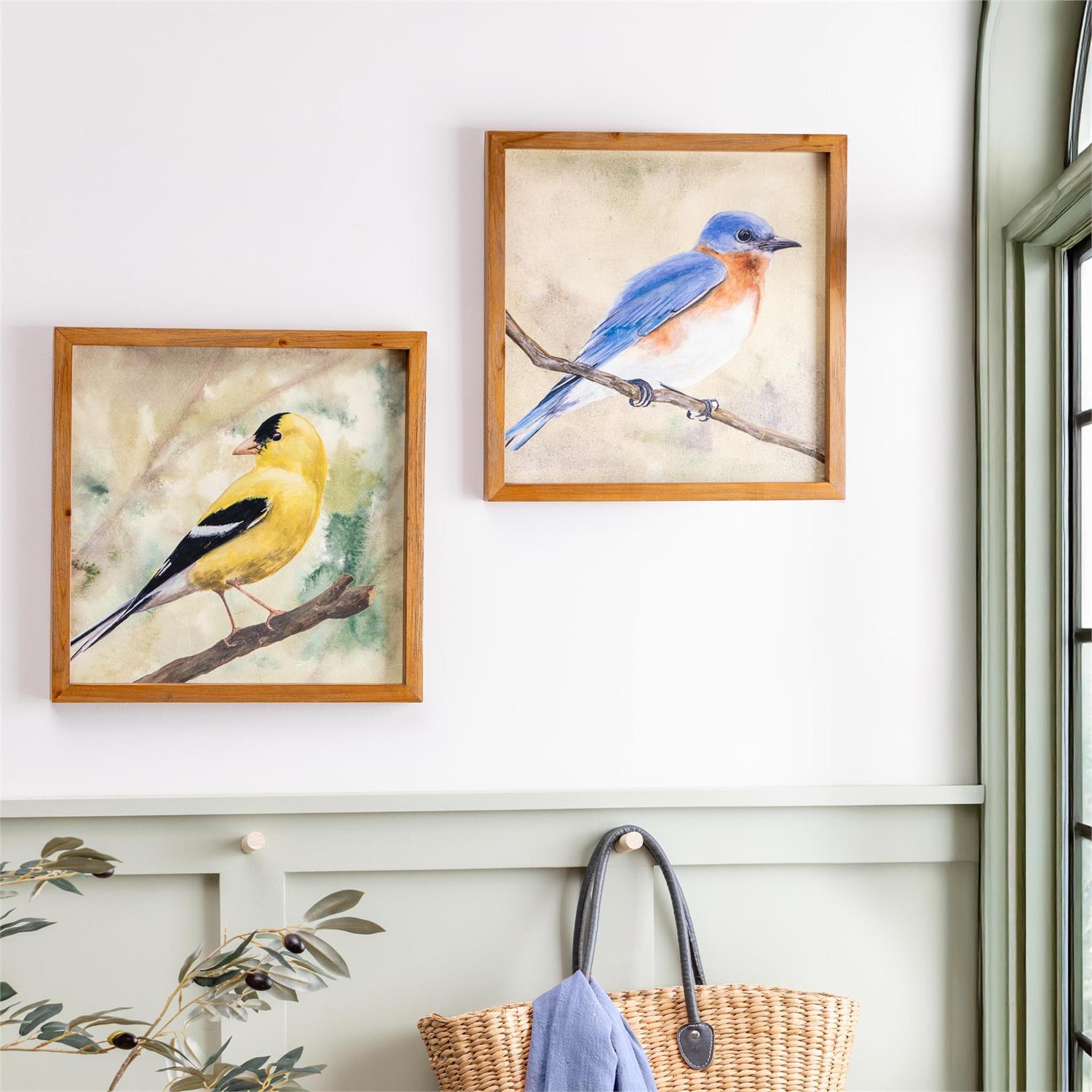 Wall Decor, Wood, Bird on Branch