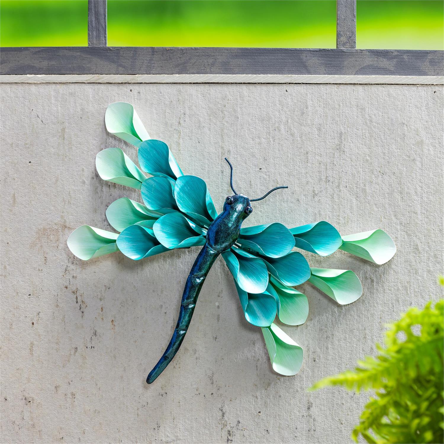 Pollinator Garden Outdoor Wall Decor, Metal, Petal Dragonfly Wall Art