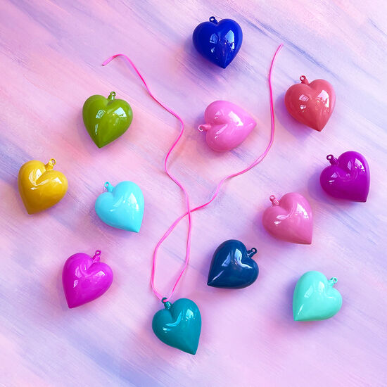 4" Heart Ornament, 12 Colors