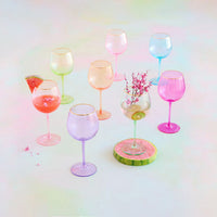 Rainbow Wine Glass, 8 Colors By Glitterville