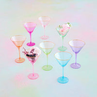 Rainbow Martini Glass, 8 Colors By Glitterville