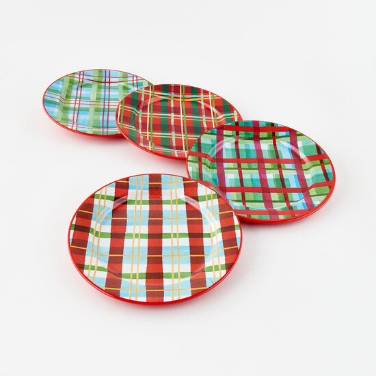 Plaid "Enamel" Plaid Plate - Melamine