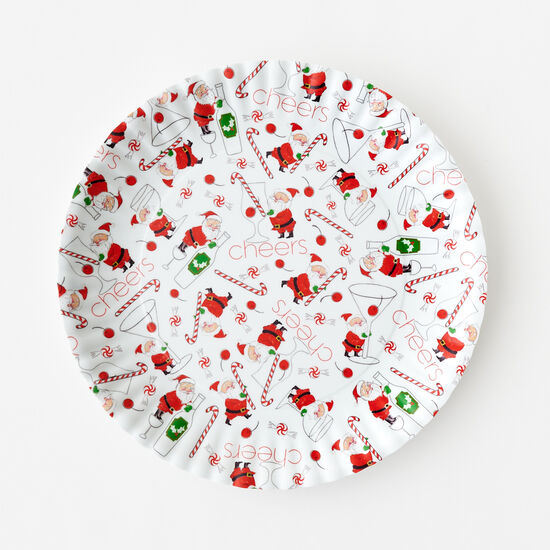 Cocktails with Santa "Paper" Platter - Melamine