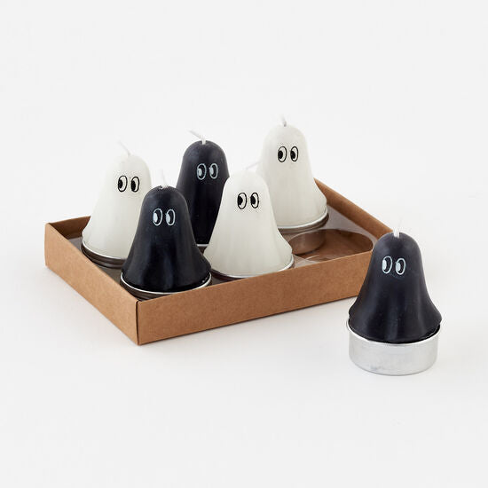 Black and White Ghost Tealight Boxed Set