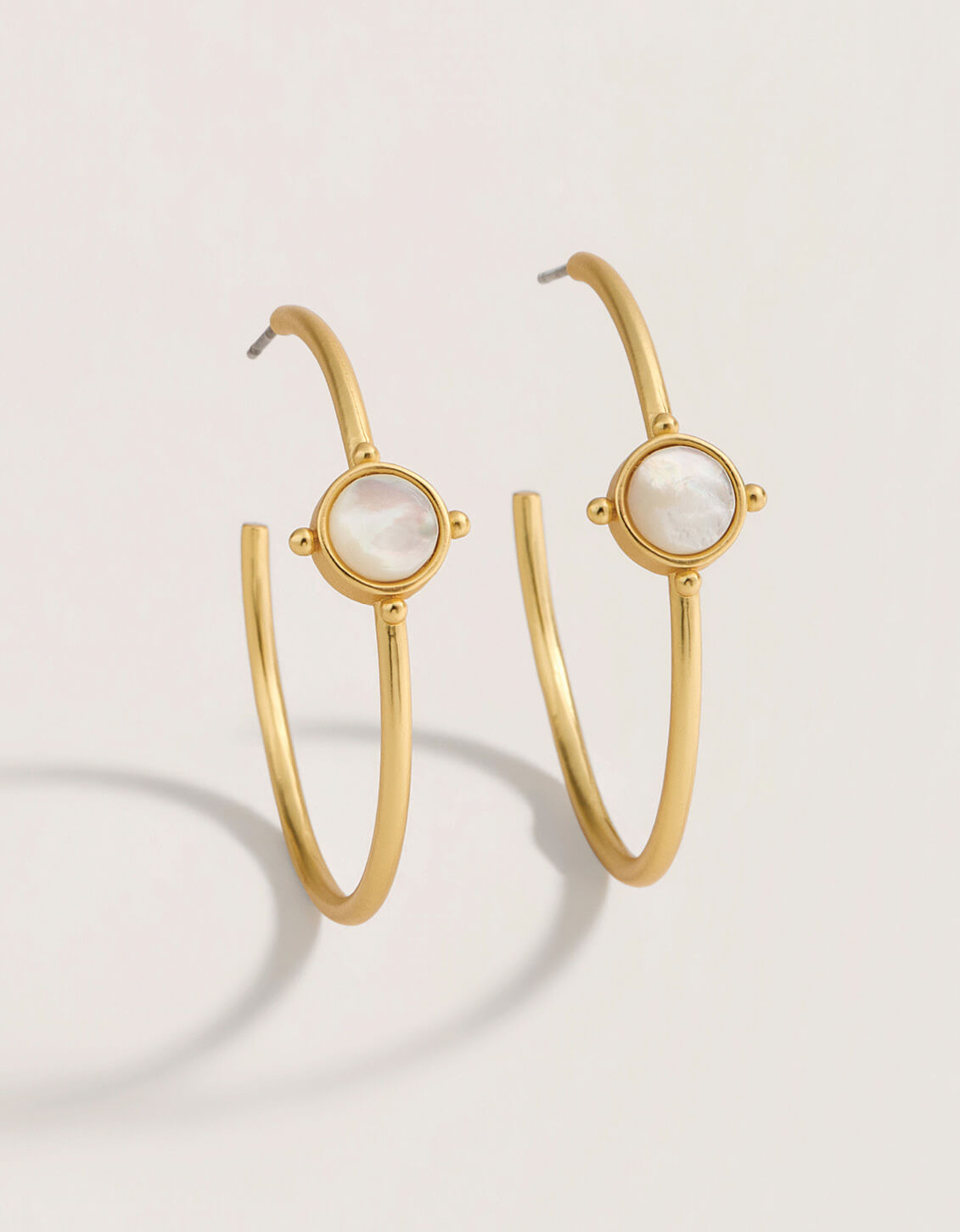 Spartina 449 Barony Hoop Earrings Mother-of-Pearl 40mm