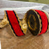 John Mark Red & Navy Beaded Edge Wired Ribbon - 2.5" x 10 yd