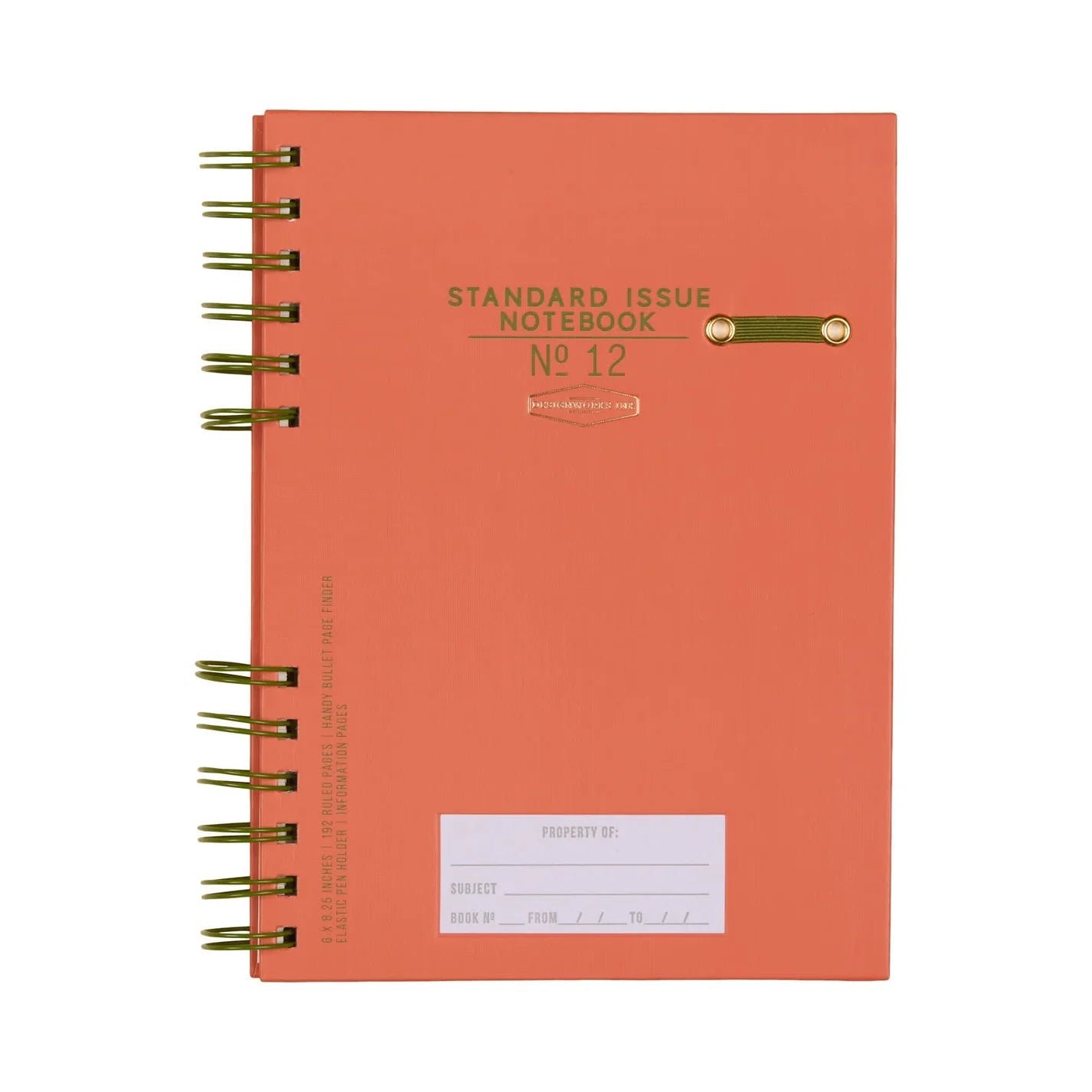 Standard Issue Planner Notebook No. 12 - Army Green + Chili By Designworks