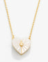 Spartina SLV Necklace 18" Radiant/Mother-of-Pearl Heart Gold by Spartina 449