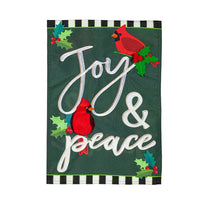 Joy & Peace Linen Garden Flag