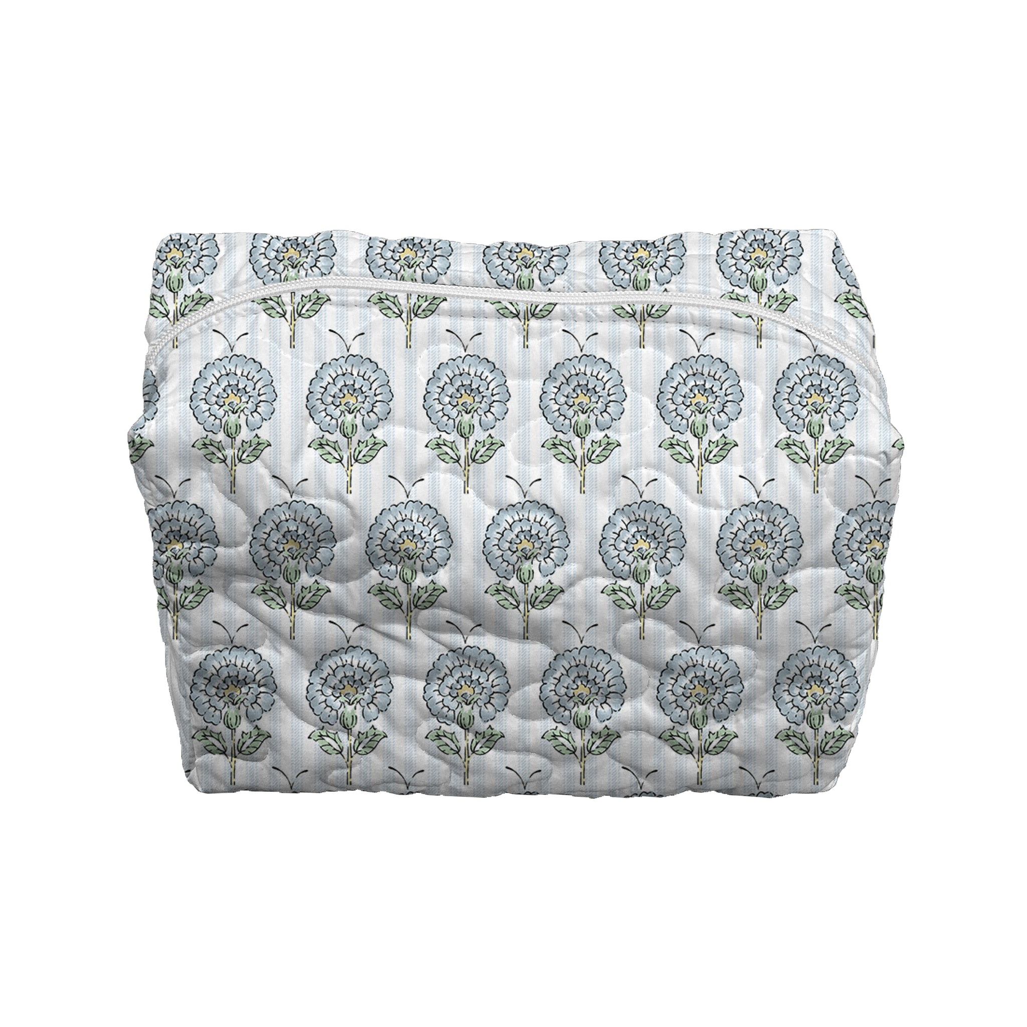 Ida Mae June Floral Blue Quilted Large Makeup Bag - view 2 of 2