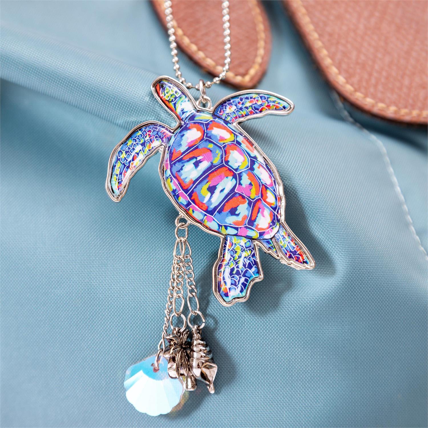 Sea Turtle Keychain Zinc Car Charm