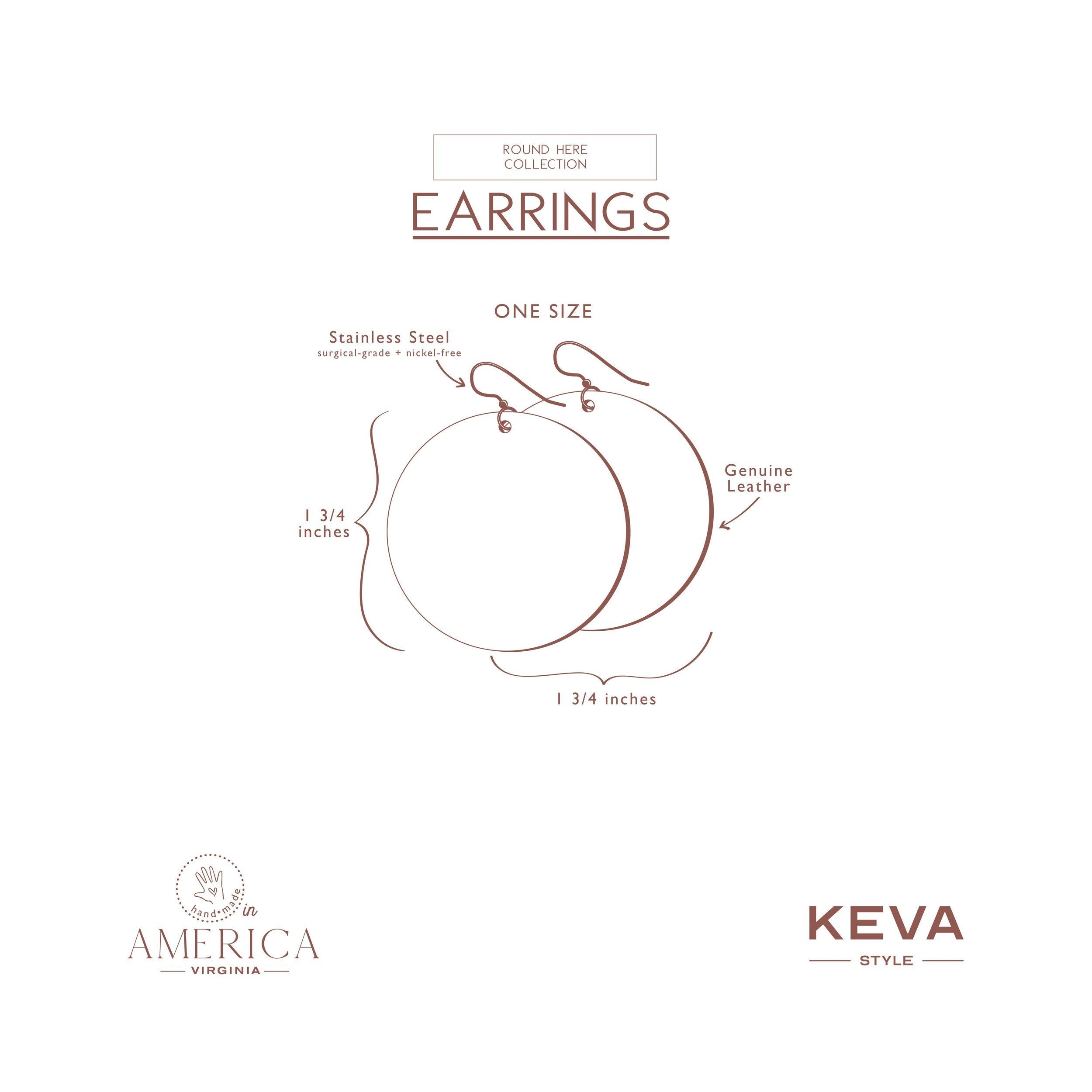 Coming Home Round Leather Earrings | Hand-Painted by Rachel Camfield