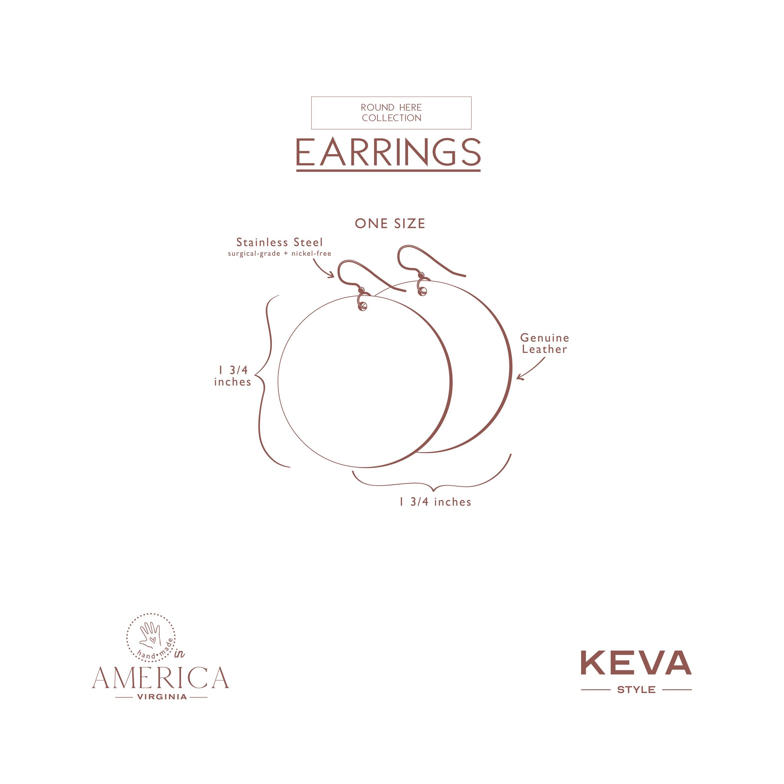 Maymont Dusk Leather Round Earrings