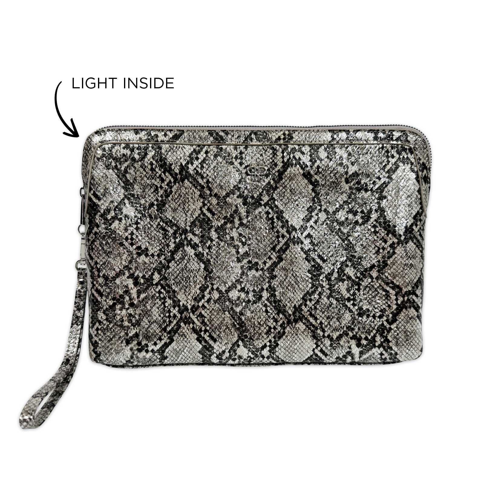 PurseN LITT Makeup Case - Silver Python - A. Dodson's