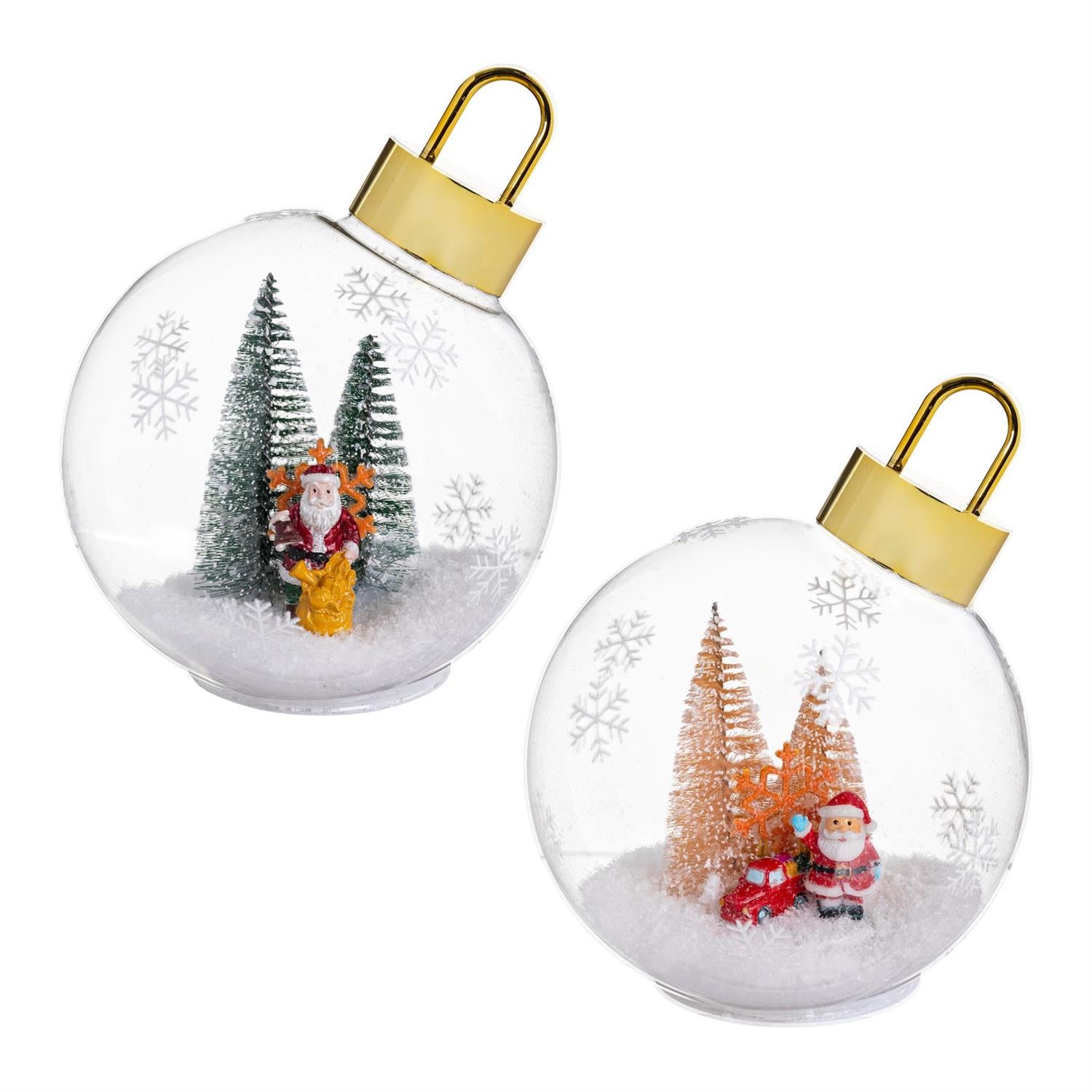 Heartfelt Cheer LED Plastic Ornament with LED Snowflake, 7.5"H