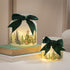 Shades of Emerald LED Glass Jar with Bow, Set of 2