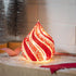 Sugar & Stripes LED Glass Teardrop Peppermint Striped, Set of 2