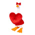 Tabletop fabric Gordy goose wearing the Valentine's Day accessory set - alternate view