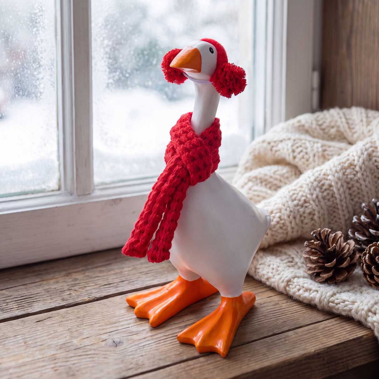 Gordy Goose Winter Scarf & Earmuffs Table Decor Accessory Set | Evergreen Enterprises TAFK48TAF