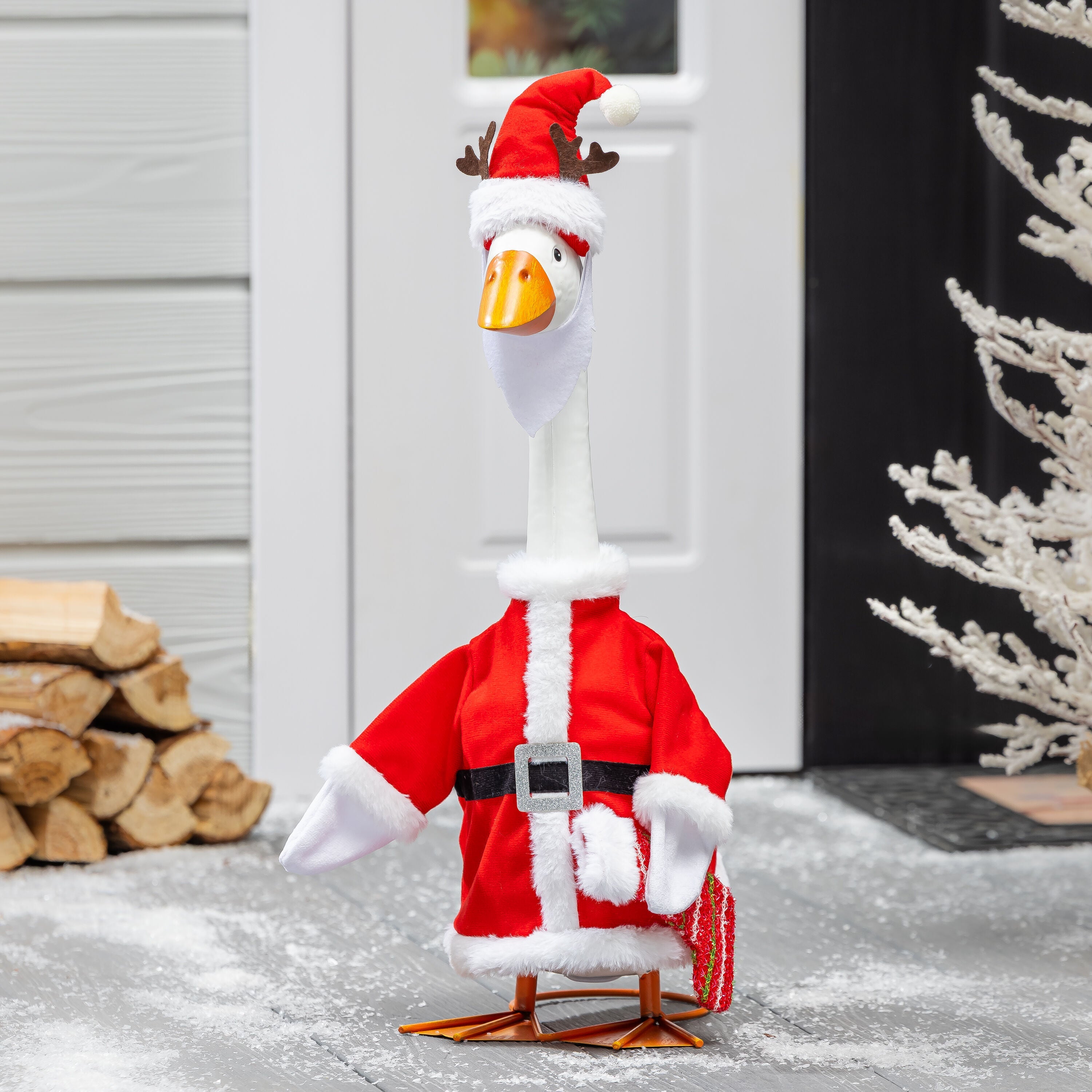 Mr. Claus For Giddy The Porch Goose by Evergreen
