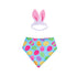Tabletop fabric Gordy goose wearing the Easter Bunny accessory set - alternate view