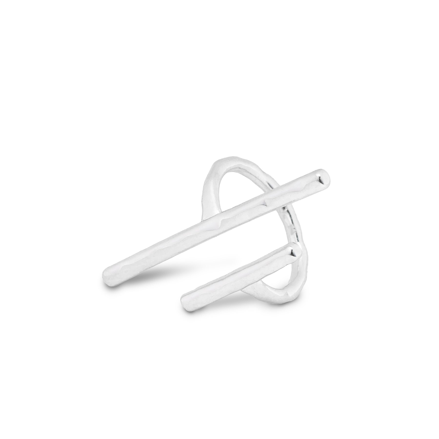 Memphis Silver Hammered Double Bar Ring by Leslie Curtis Jewelry