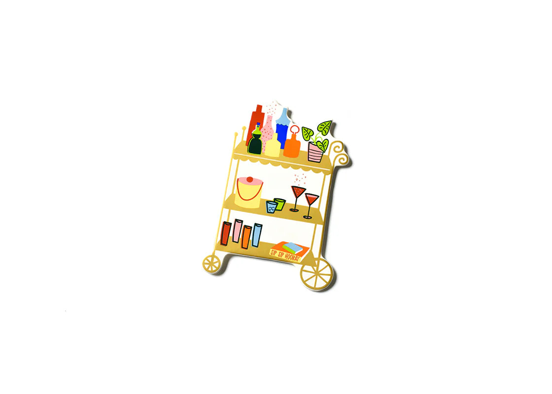 HAPPY EVERYTHING Sip Sip Hooray Bar Cart Big Attachment